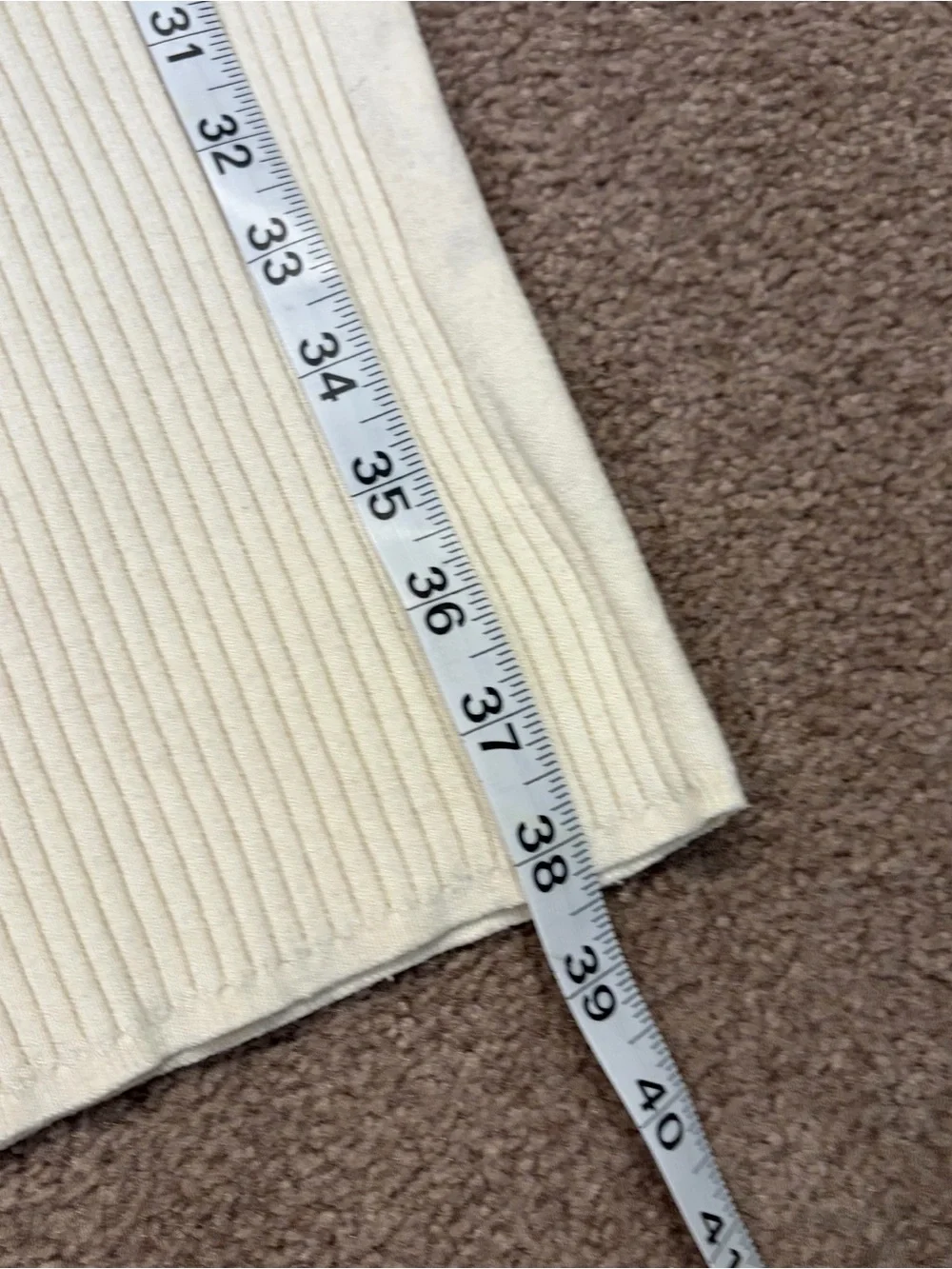 Aerie SzSm Cream Ribbed Wide-Leg Knit Pants